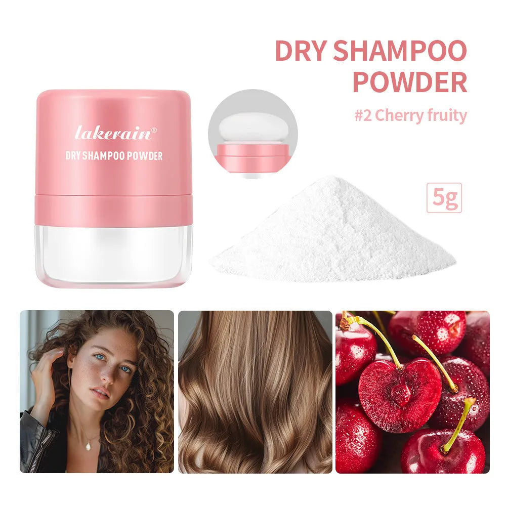 Disposable hair dry cleaning booster powder 5g with sponge, headband, and mirror in blue, green, red colours.