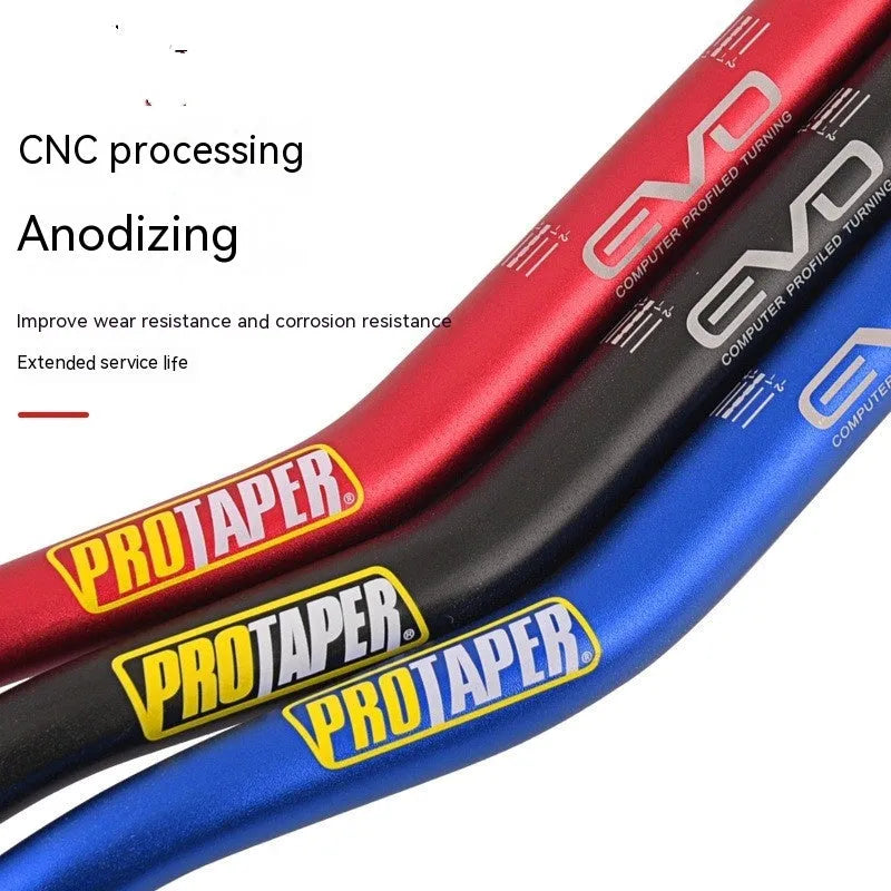 Orange aluminium alloy motorcycle handlebar for scrambling and motocross bikes.