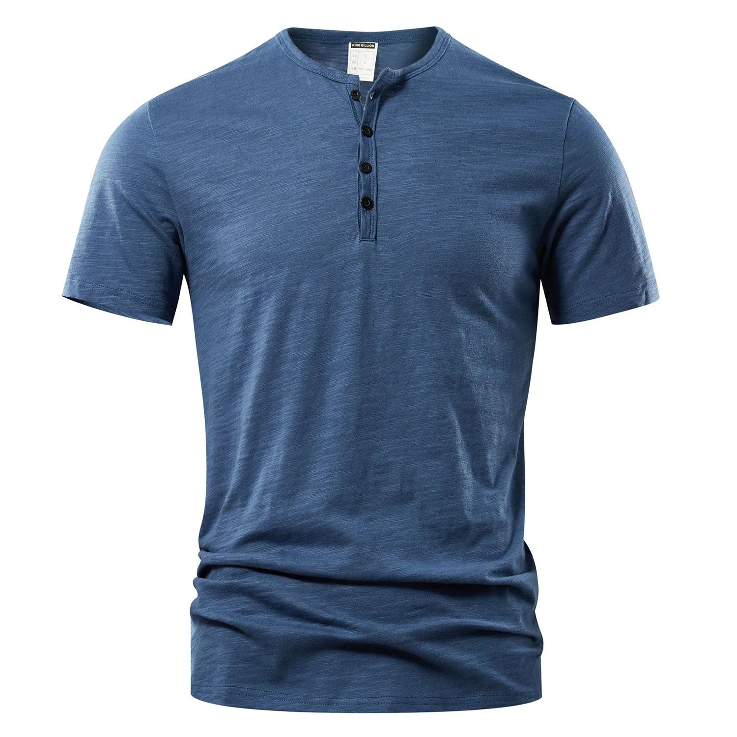Men's slub cotton short sleeve t-shirt in solid colours showing British style casual design