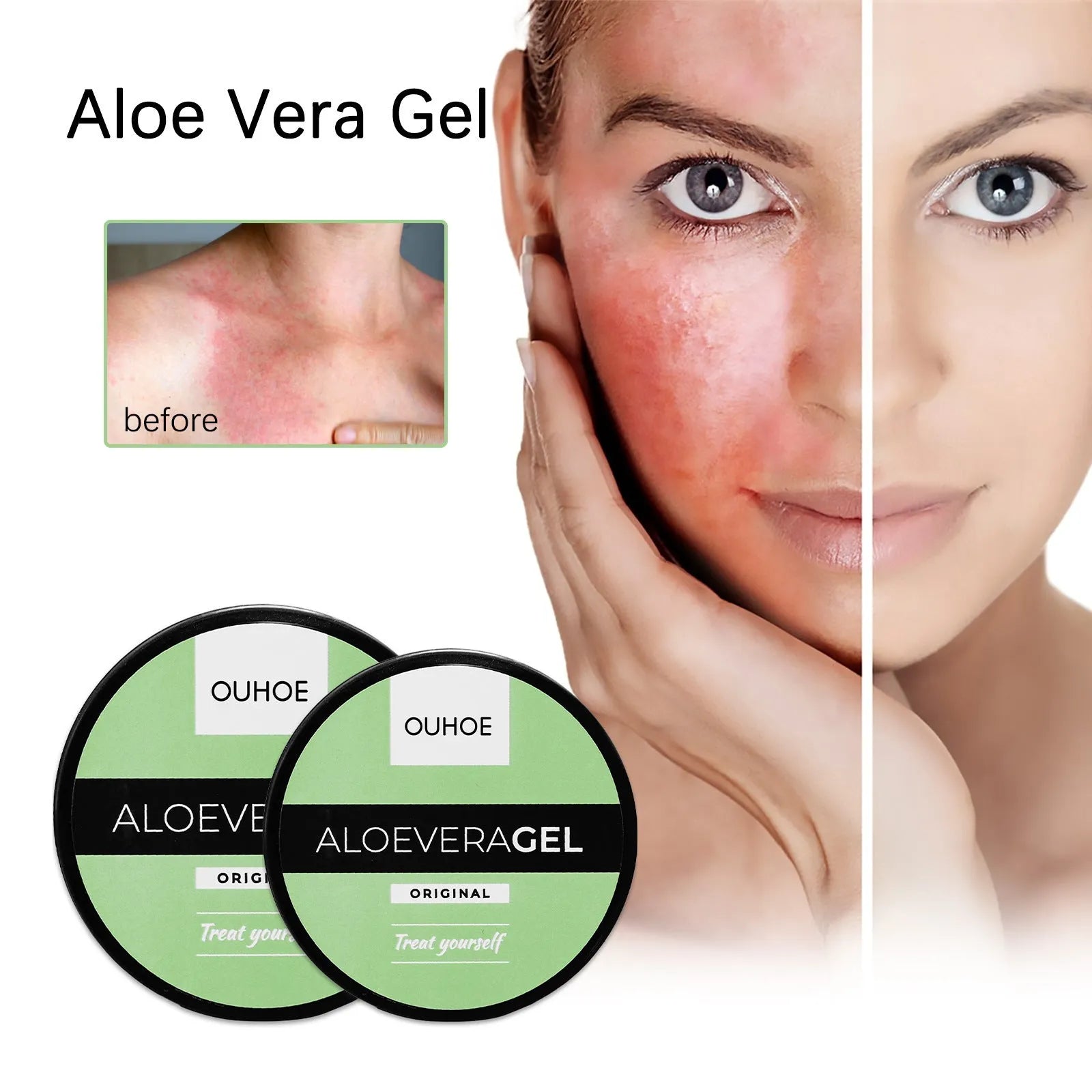Intensive tanning cream with aloe vera gel in 50g and 100g containers for natural bronze tanning