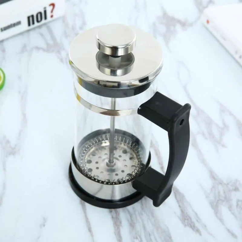 Stainless steel and glass manual filter coffee maker with 350ml capacity