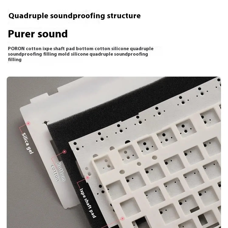 Wireless mechanical keyboard with RGB lighting and hot-swappable switches