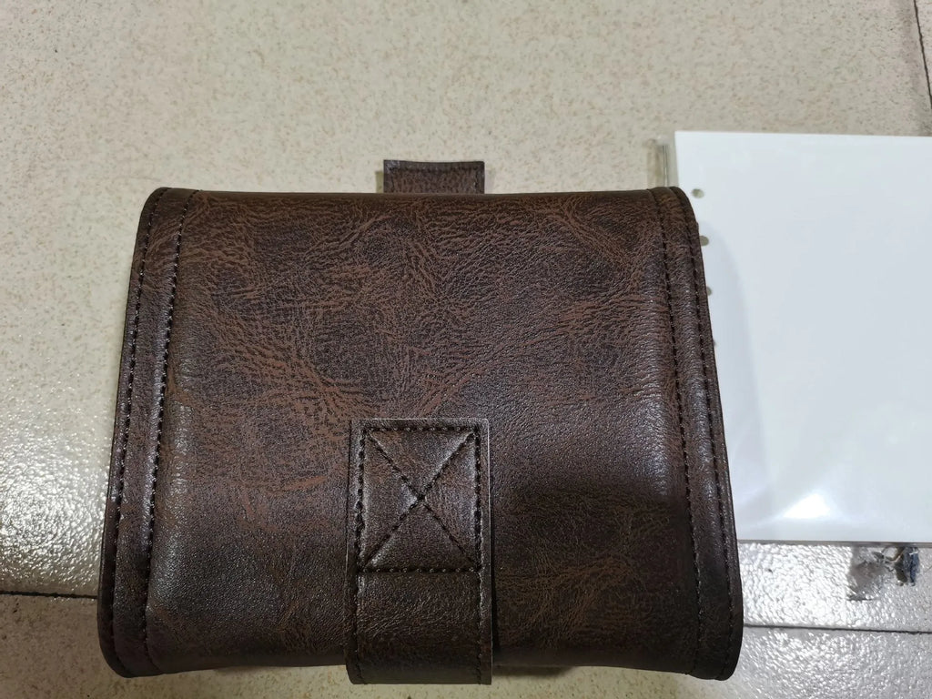 Brown retro leather buckle A7 notebook with loose-leaf binding and two page configuration options