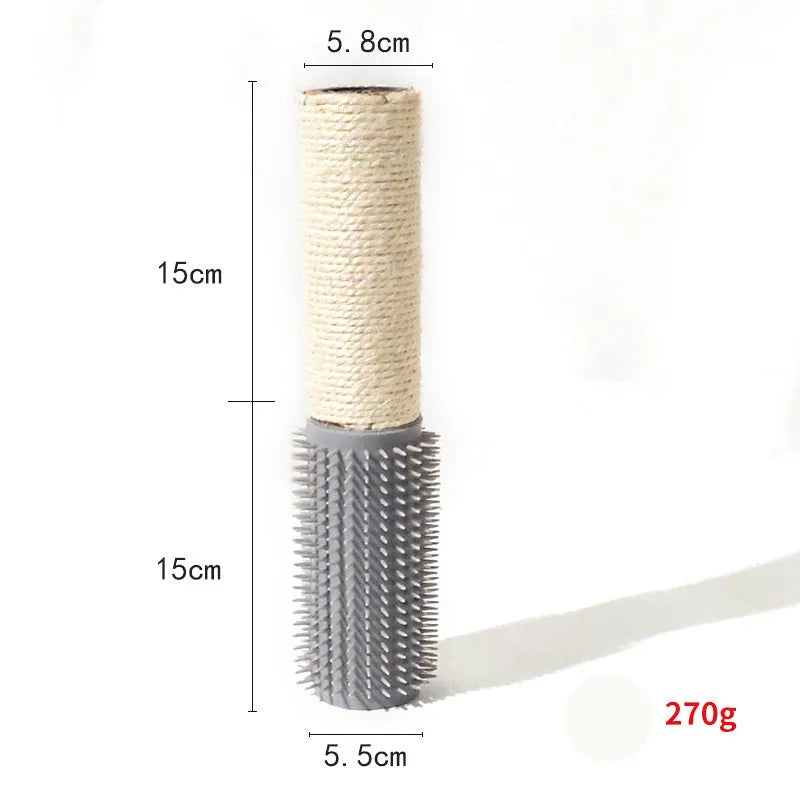 Brown sisal fibre cat scratching post measuring 30 centimetres tall