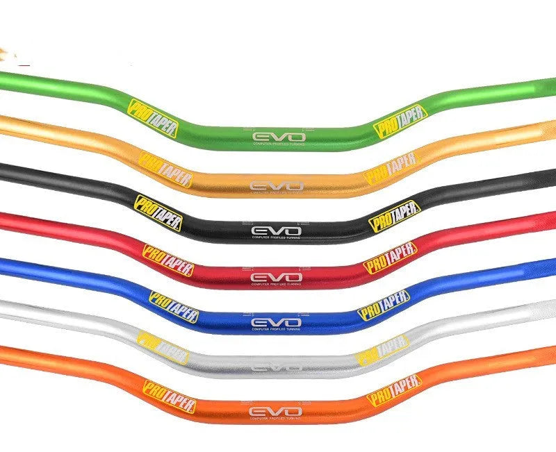 Orange aluminium alloy motorcycle handlebar for scrambling and motocross bikes.