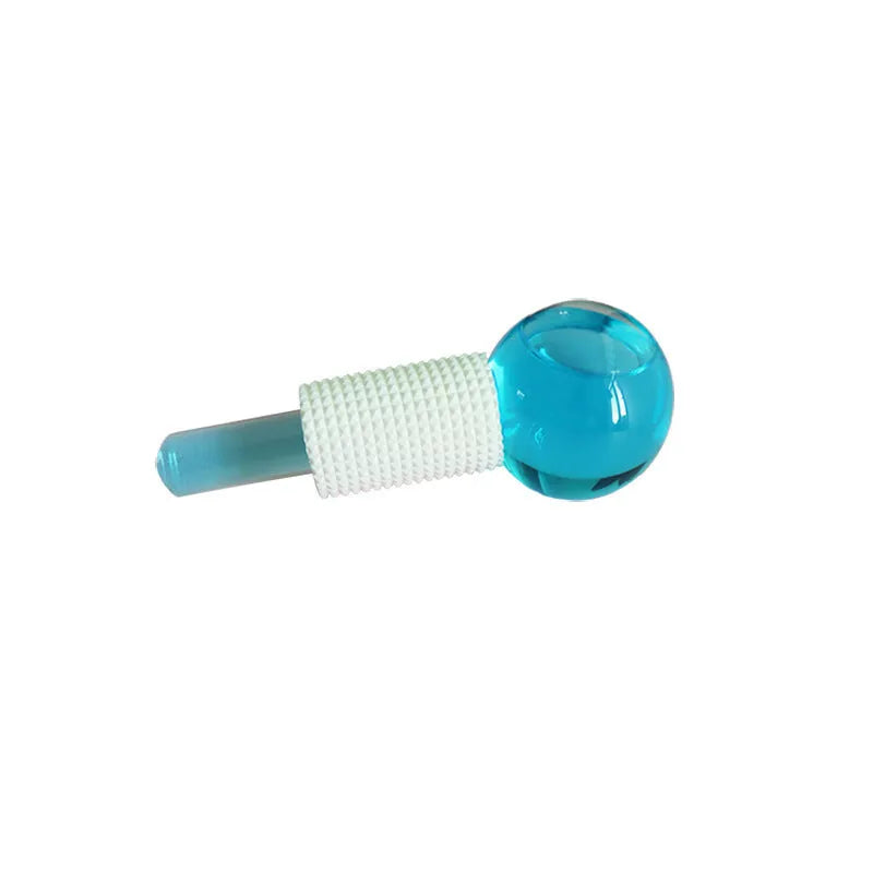 Set of two beauty ice wave ball face massage tools in purple flash finish on white background