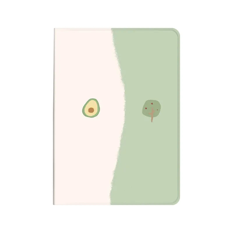 Literary avocado silicone protective case for Apple iPad, cartoon style