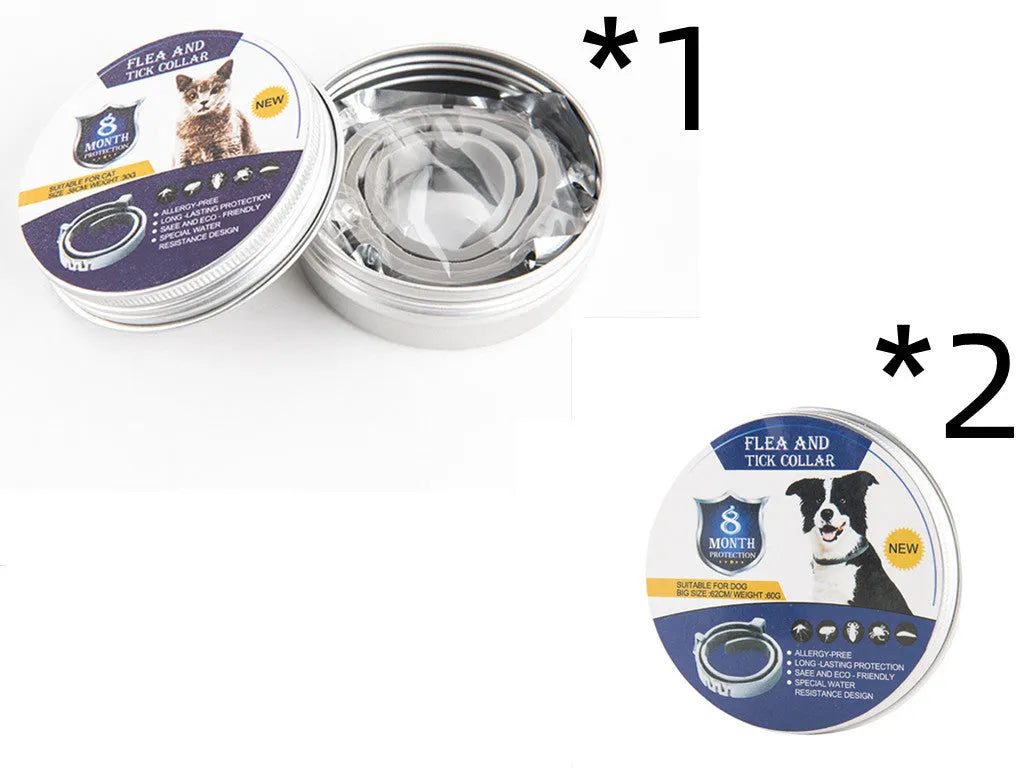 Adjustable pet anti-mosquito collar for cats and dogs, made with TPR silica gel and natural plant extracts, waterproof design