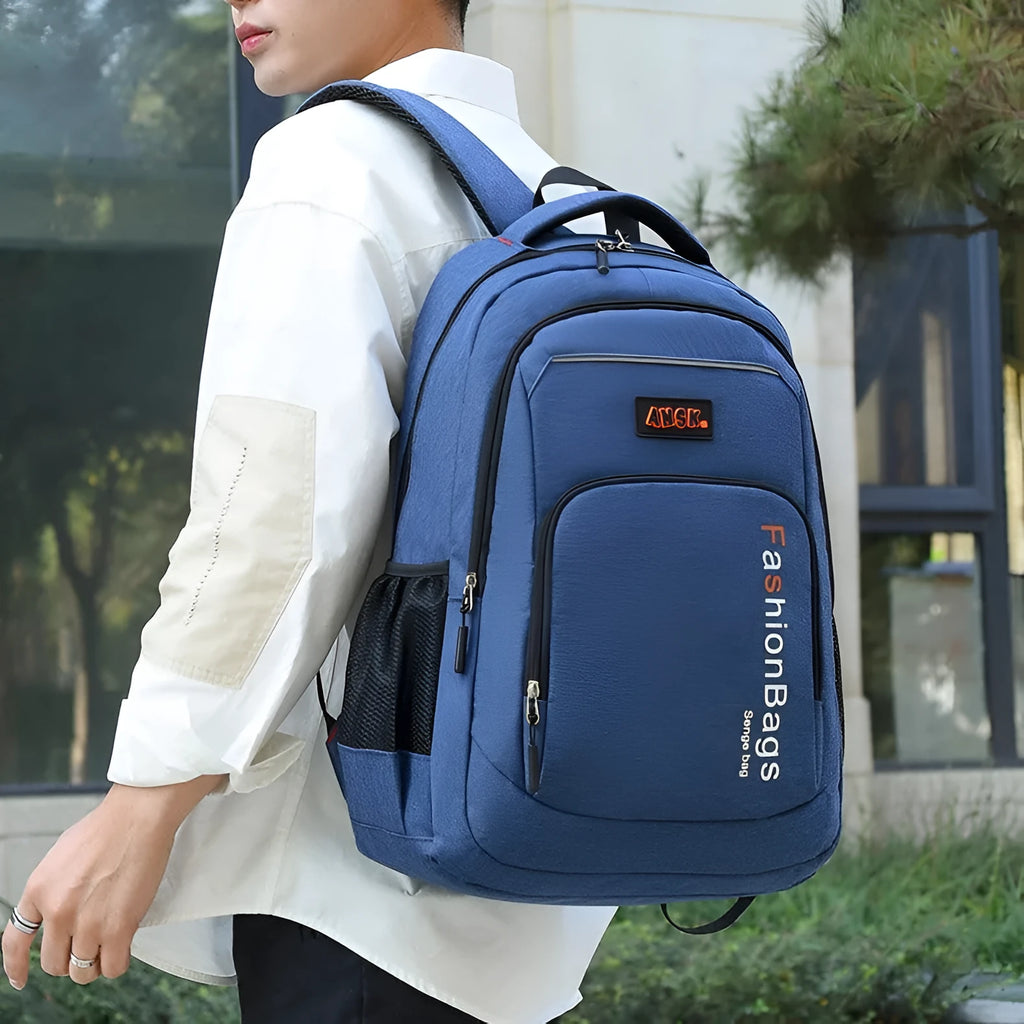 Fashion backpack in street trend style with below 20L capacity and nylon construction showing organisational compartments