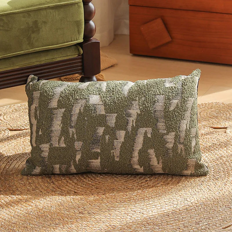 Jacquard woven cushion cover with yarn-dyed floral pattern in 45x45cm size