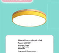 Round Nordic macaron ceiling light with wooden base, 60cm diameter, in multiple colour options