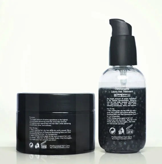 Caviar extract Chronologist luxury hair care set 120ml plus 60ml for damaged hair repair