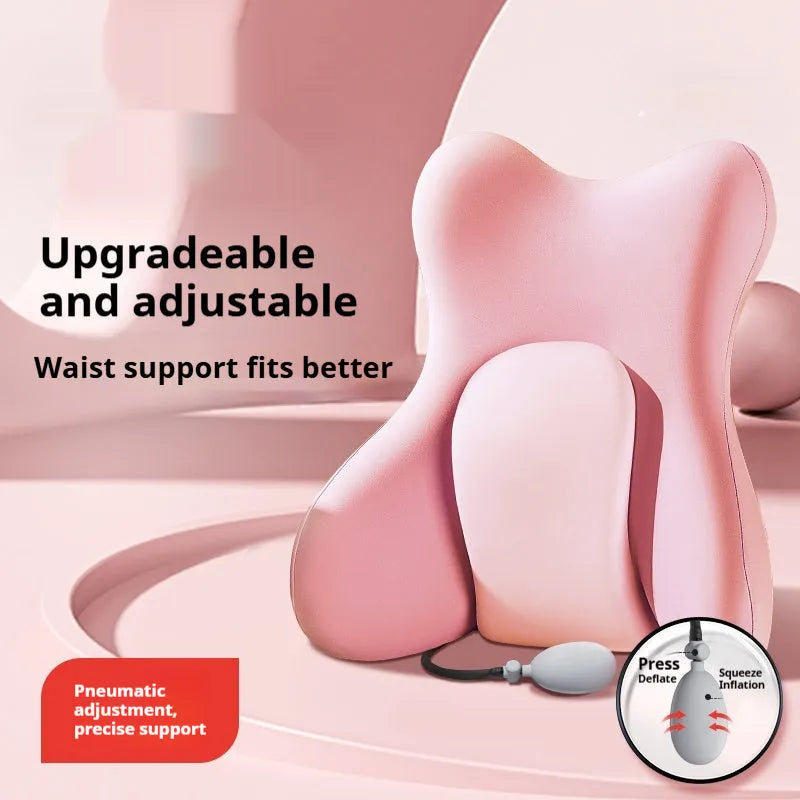 Ergonomic memory foam backrest waist pad cushion in solid colour with removable cover.
