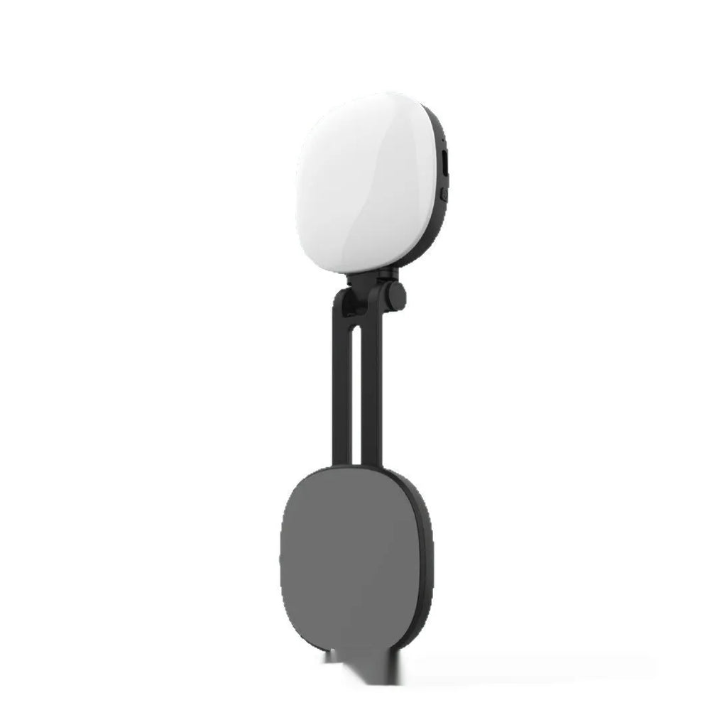 Black mobile phone magnetic fill light with variable holder showing three colour temperature settings