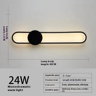 Modern minimalist round wall lamp with iron shade in black or gold finish