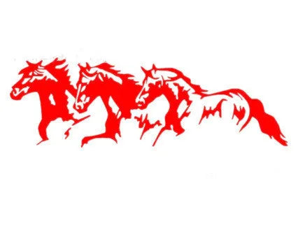 Black steed design car decal sticker measuring 25cm by 8cm on a white background.