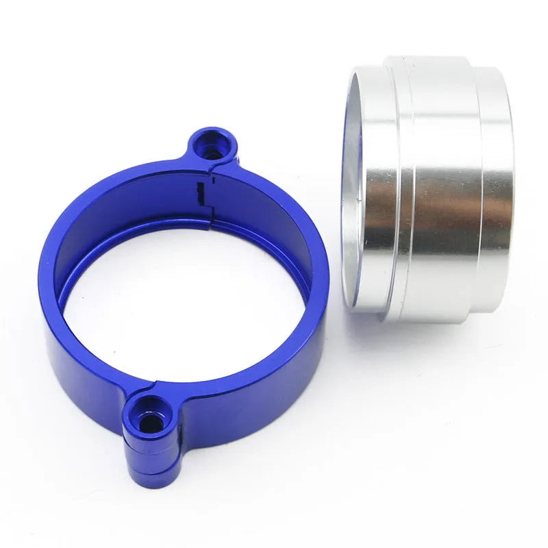 Aluminium fixed movement exhaust clamp for car modification in black, blue, or red colours