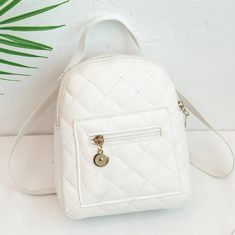 Girls' Korean style embroidered hardback square school bookbag in black, pink or white measuring 16x7x19cm