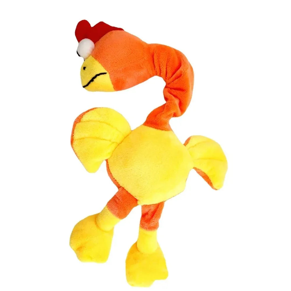Screaming chicken sound dog chew toy in three colour options for small to medium dogs