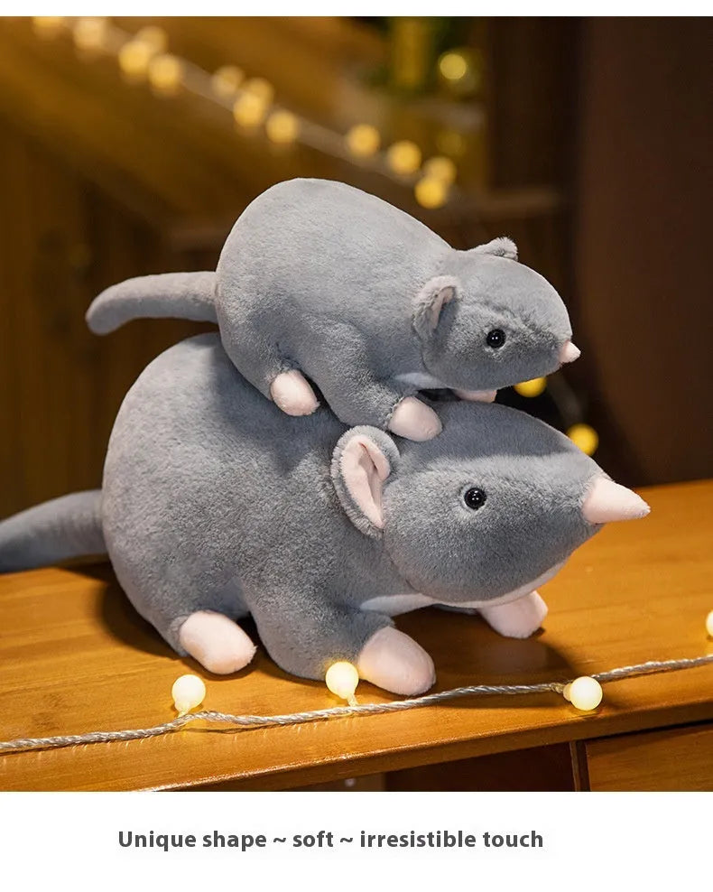 Cartoon mouse plush doll toy in three size options for children and youth