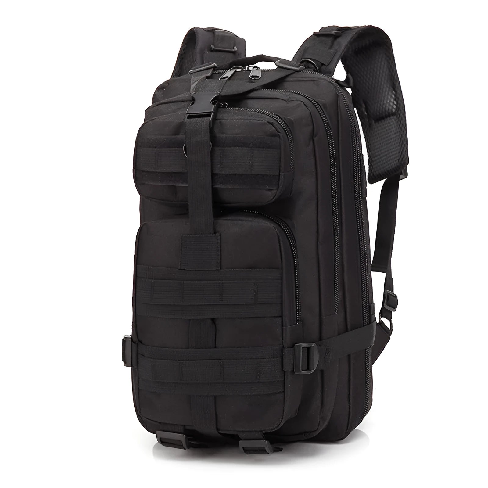 Large khaki hiking backpack with air pillow belt system shown for off-road use.