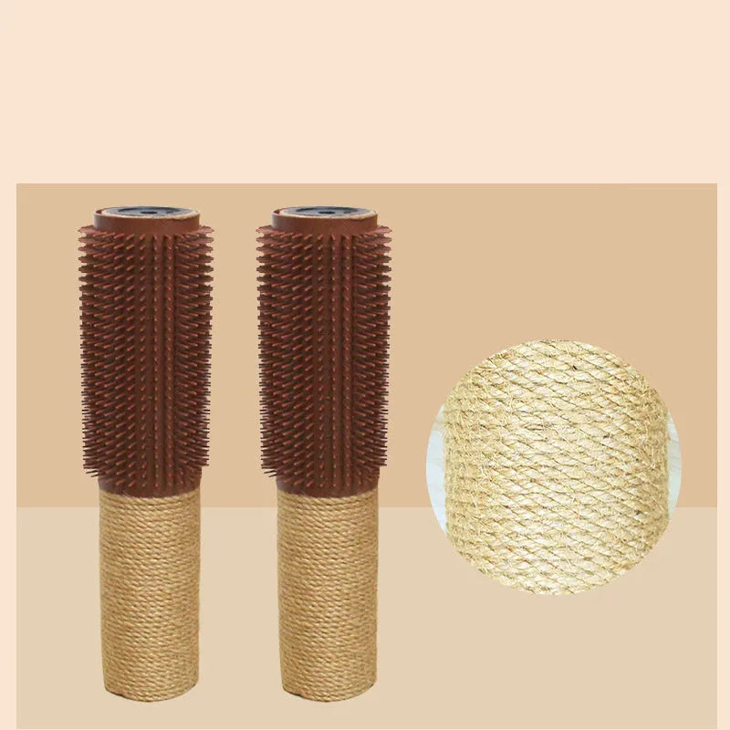 Brown sisal fibre cat scratching post measuring 30 centimetres tall