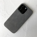 Flip over faux leather phone case anti-slip anti-drop for Apple iPhone models in dark gray