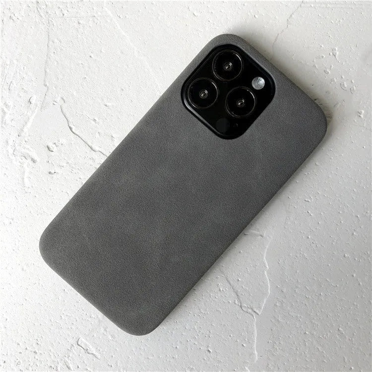 Flip over faux leather phone case anti-slip anti-drop for Apple iPhone models in dark gray