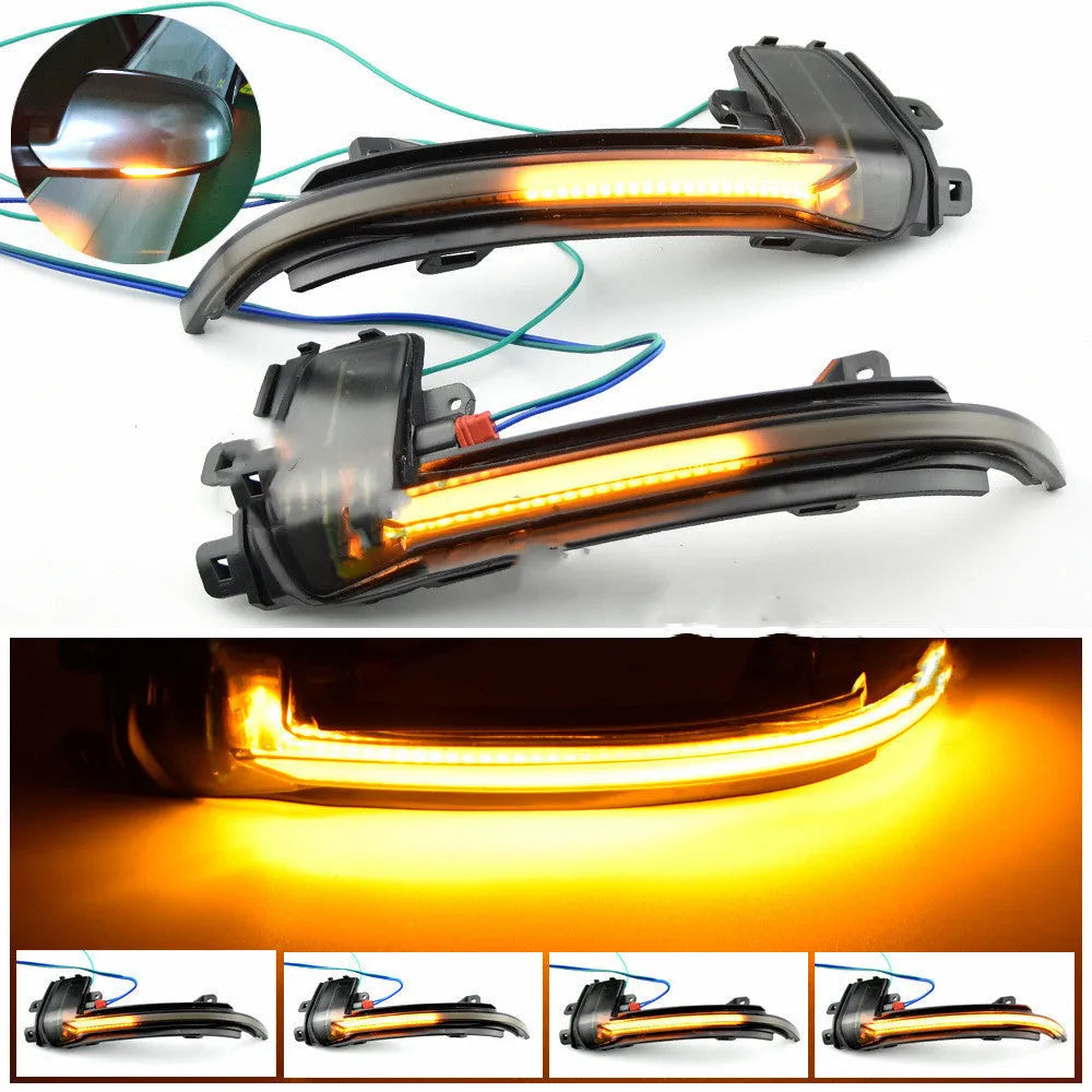 Dynamic LED mirror turn signals for Audi B8 and B8.5 models in black and white options