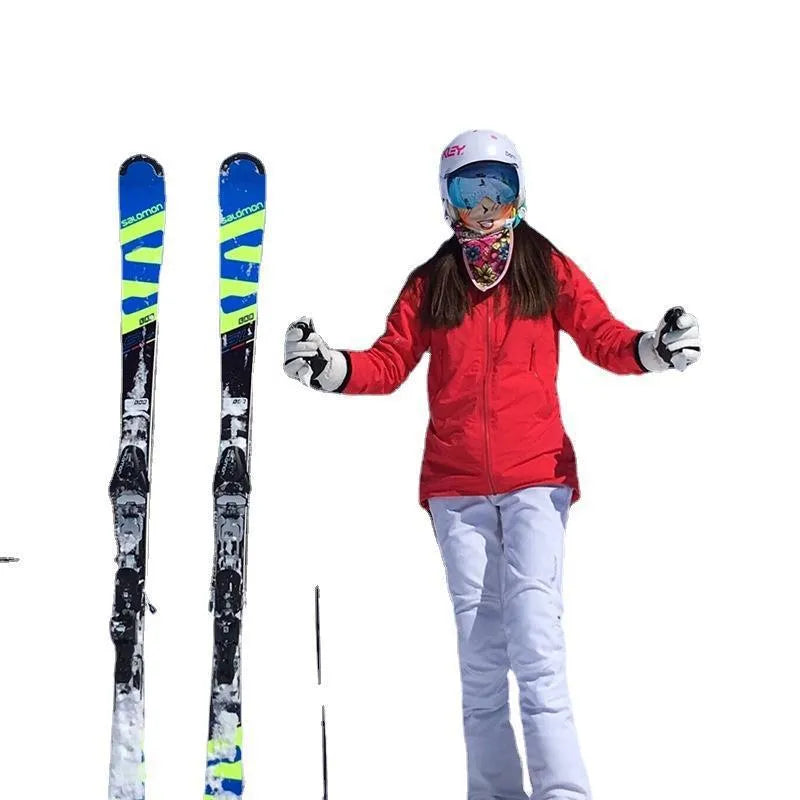 Fixed sewing skiing bandage with double-board adjustable design and hook and loop closure
