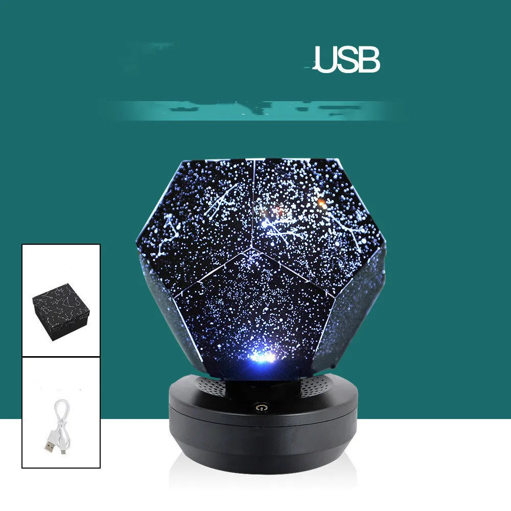 LED star projector night light projecting constellations on ceiling with remote control