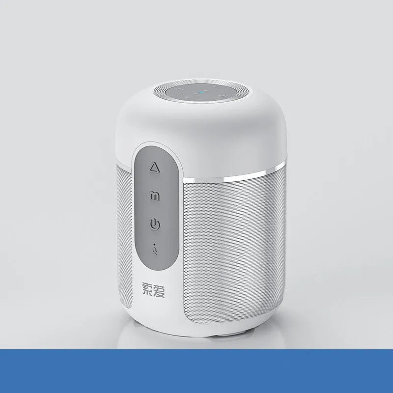 Black portable Bluetooth speaker measuring 72mm by 99mm with wireless connectivity and 30W output