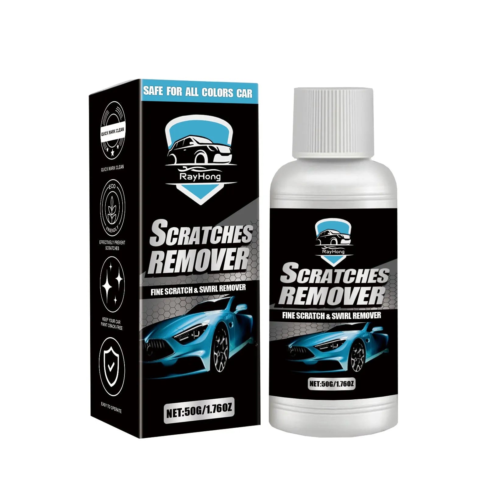 Car mark removal cream stick in 50g tube, 3x9.2cm size, for paint scratch and swirl mark decontamination