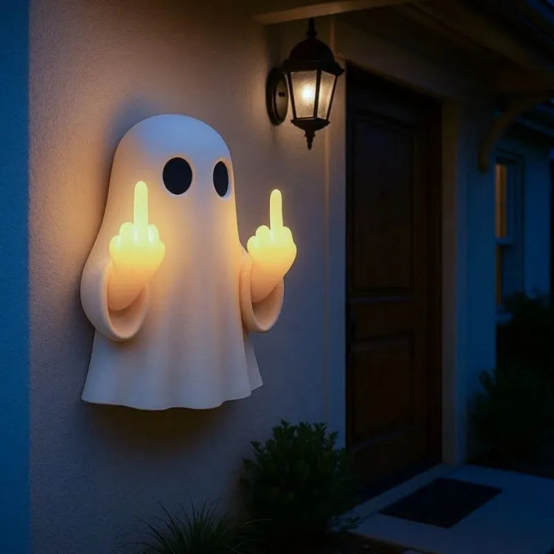 White ghost statue night lamp with modern design for Halloween decorations