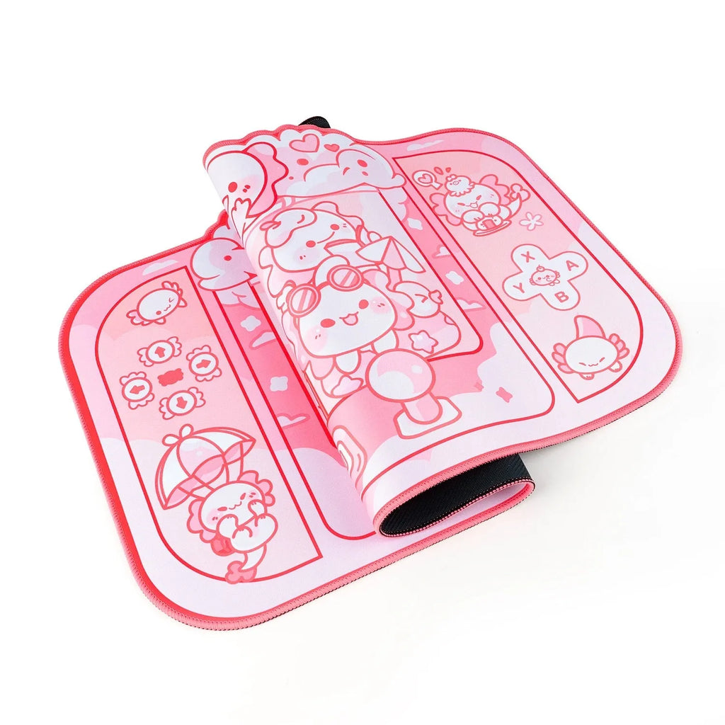 Hexagonal dragon crane machine anime design cloth mouse pad measuring 75 × 40cm with wrist support