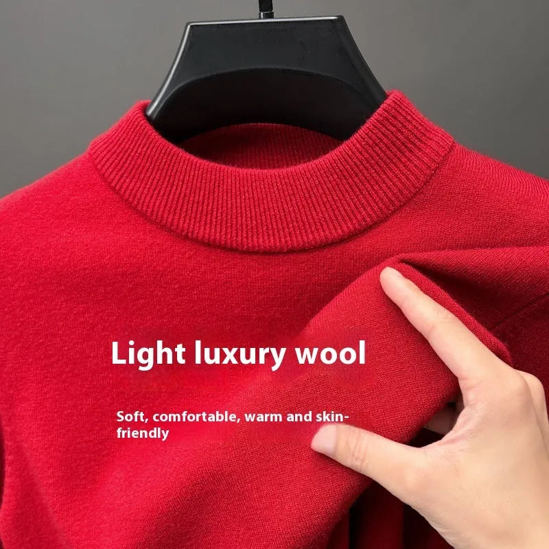 Men's half turtleneck wool jumper in regular fit available in multiple colours