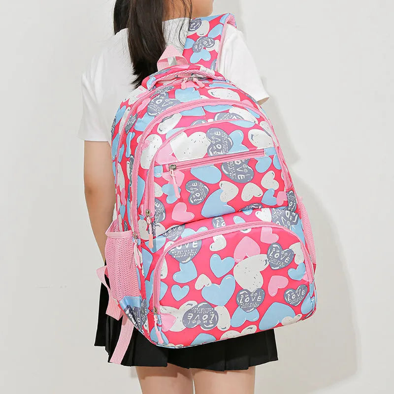 Oxford cloth school backpack with air pillow shoulder straps in blue colour option