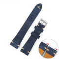 Genuine suede leather watch strap in brown blue gray army green colours small waist design
