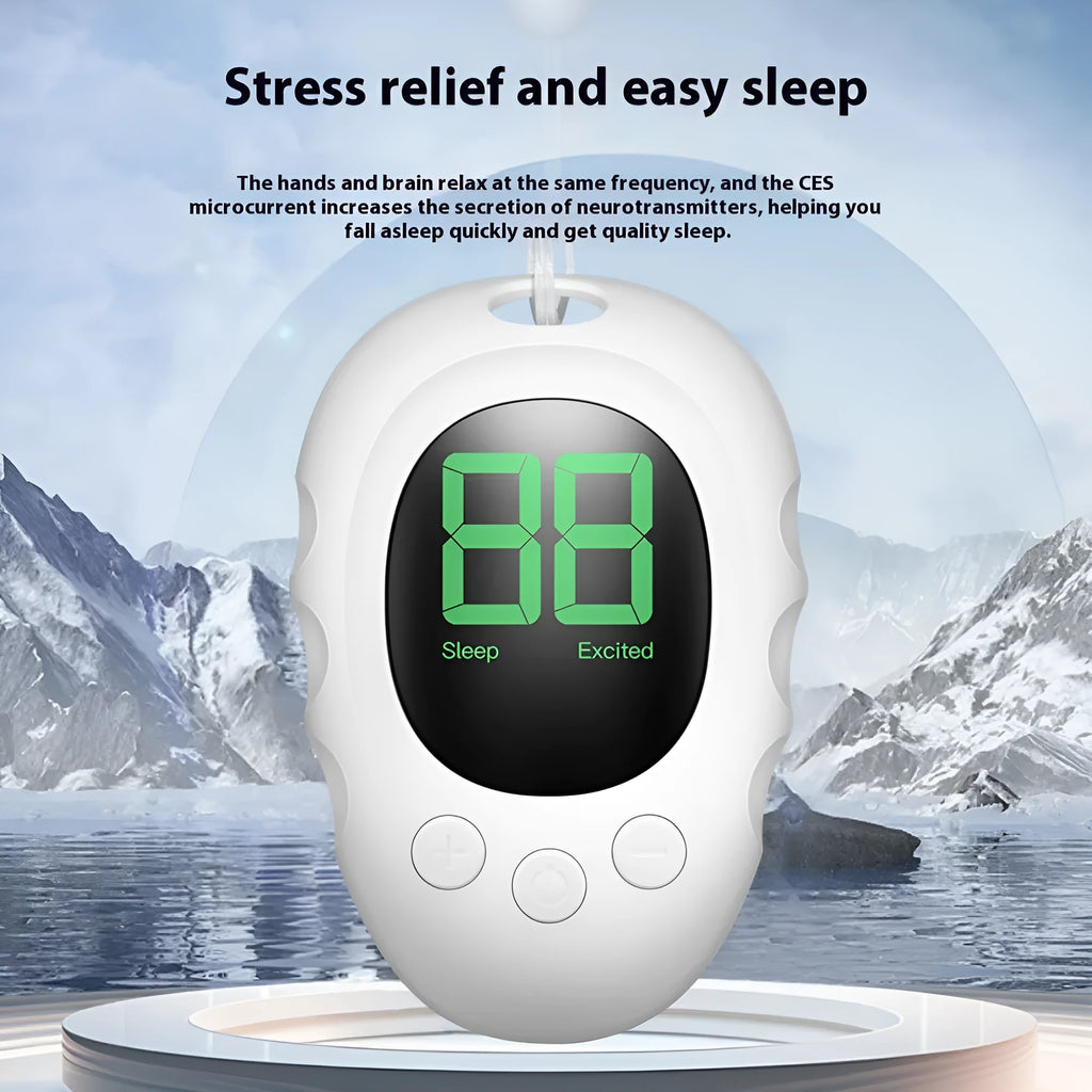 Silicone sleep aid hand grip device in white, black or green colour with charging cable