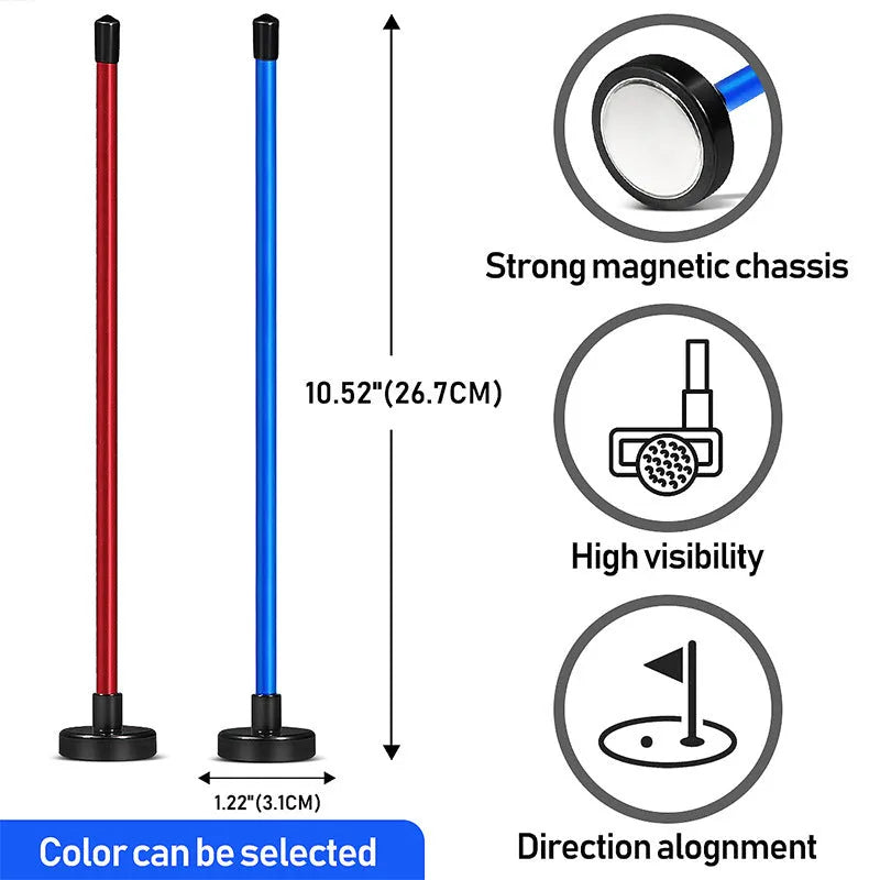 Red aluminium alloy magnetic golf swing alignment trainer with direction baseball bar