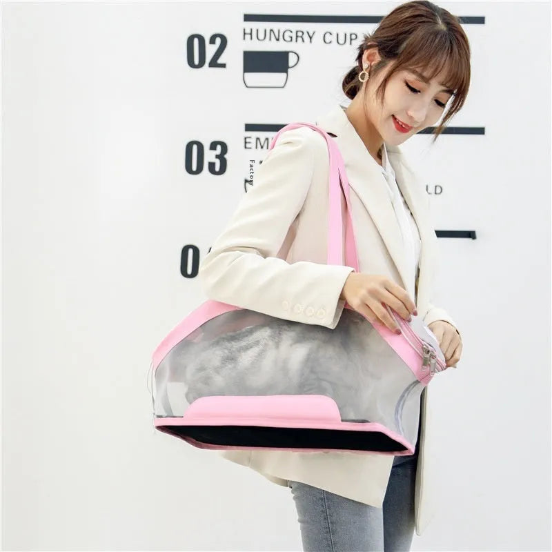 MOORPET leather cat carry bag with 25L capacity in solid colour options