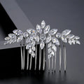 Bridal copper inlaid zircon hair accessory in flower shape with electroplated finish