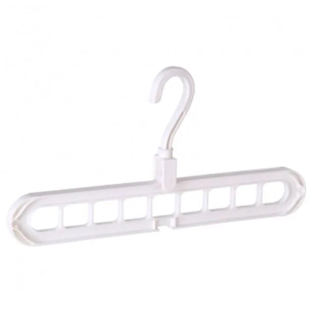 Plastic clothes storage hanger with rotating hook, shown in available colours.