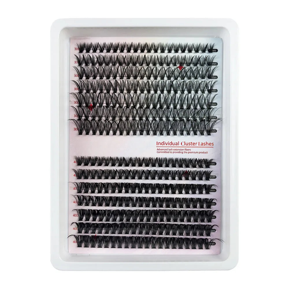 Large capacity high imitation material false eyelash storage box measuring 13.7cm long, shown with mixed lashes.
