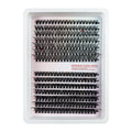 Large capacity high imitation material false eyelash storage box measuring 13.7cm long, shown with mixed lashes.