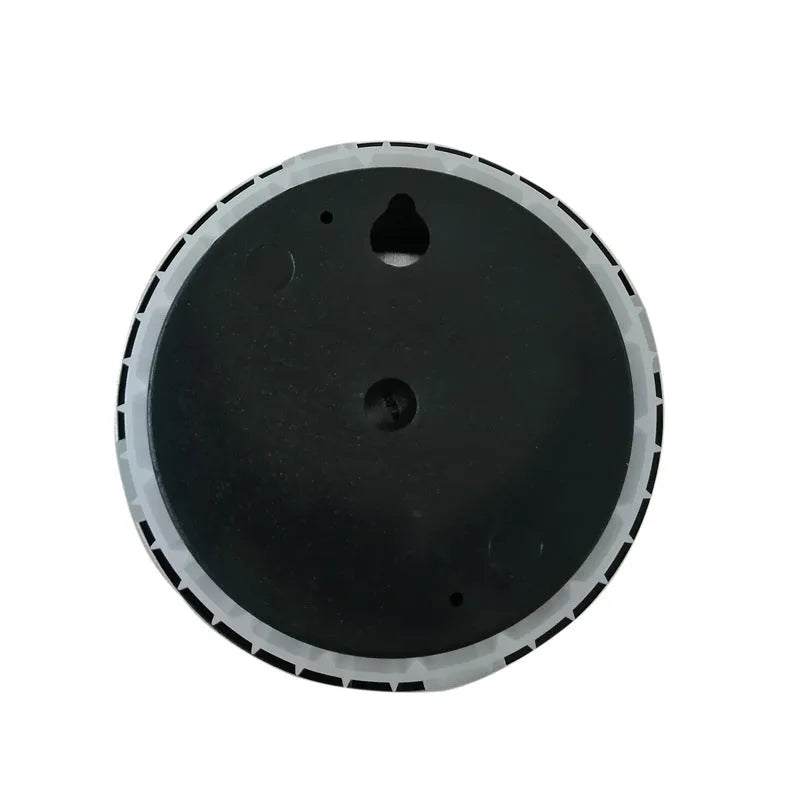 Circular analogue thermometer and hygrometer with aluminium outer ring and dial showing temperature and humidity scales