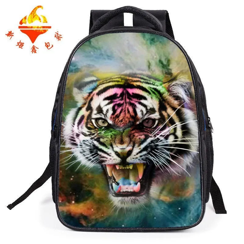 Children's cartoon schoolbag with tiger design for grades 1-6