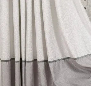 Blackout curtain panel showing hook, Korean hook and ring heading style options for light blocking window treatments