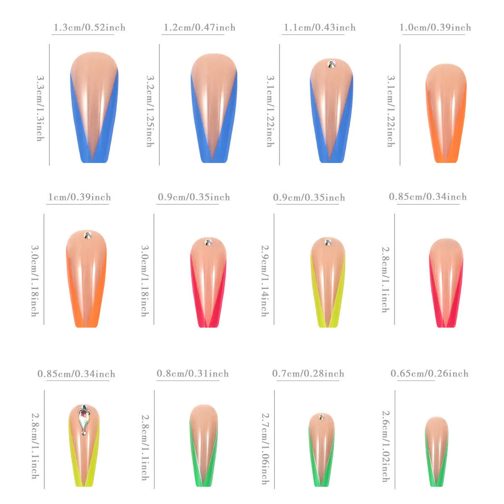 Diamond colour French nail tip kit with detachable tips, BKS3037 gel polish, jelly glue, and filing strip.