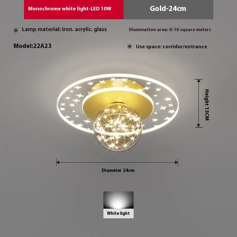 Modern simplicity style LED ceiling lamp in gold, black or white for hallways.